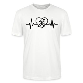 Judo du cœur – Arts martiaux passionnés - T-shirt bio CRAFTER Stanley Stella Unisexe - blanc - Devant - Alina (178cm) & Michal (187cm)