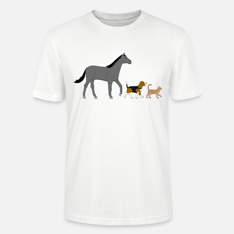 Cheval, chien, chat - T-shirt bio CRAFTER Stanley Stella Unisexe - blanc