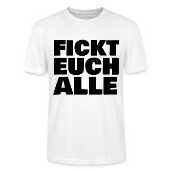 fickt euch alle - Stanley/Stella Unisex Bio-T-Shirt CRAFTER - Weiß - Vorne - Alina (178cm) & Michal (187cm)