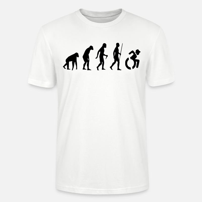 Evolution Rollstuhl. Die Rollstuhl-Evolution * - Stanley/Stella Unisex Bio-T-Shirt CRAFTER - Weiß