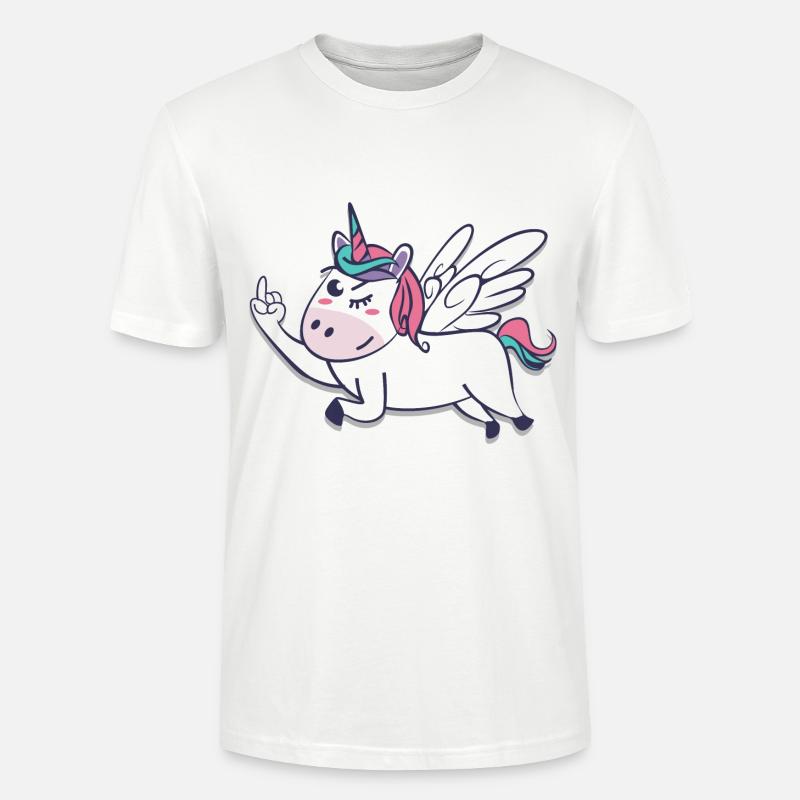 Mittelfinger Einhorn - Stanley/Stella Unisex Bio-T-Shirt CRAFTER - Weiß