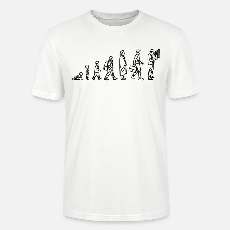 Évolution de l’électricien - T-shirt bio CRAFTER Stanley Stella Unisexe - blanc