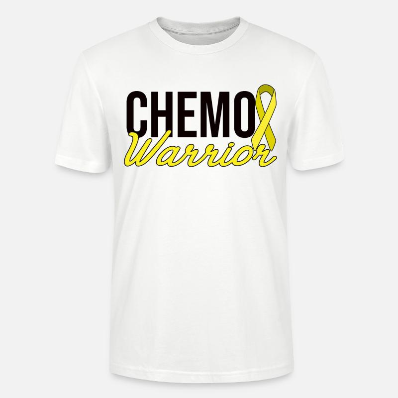 Chemo Warrior - Ruban jaune - T-shirt bio CRAFTER Stanley Stella Unisexe - blanc