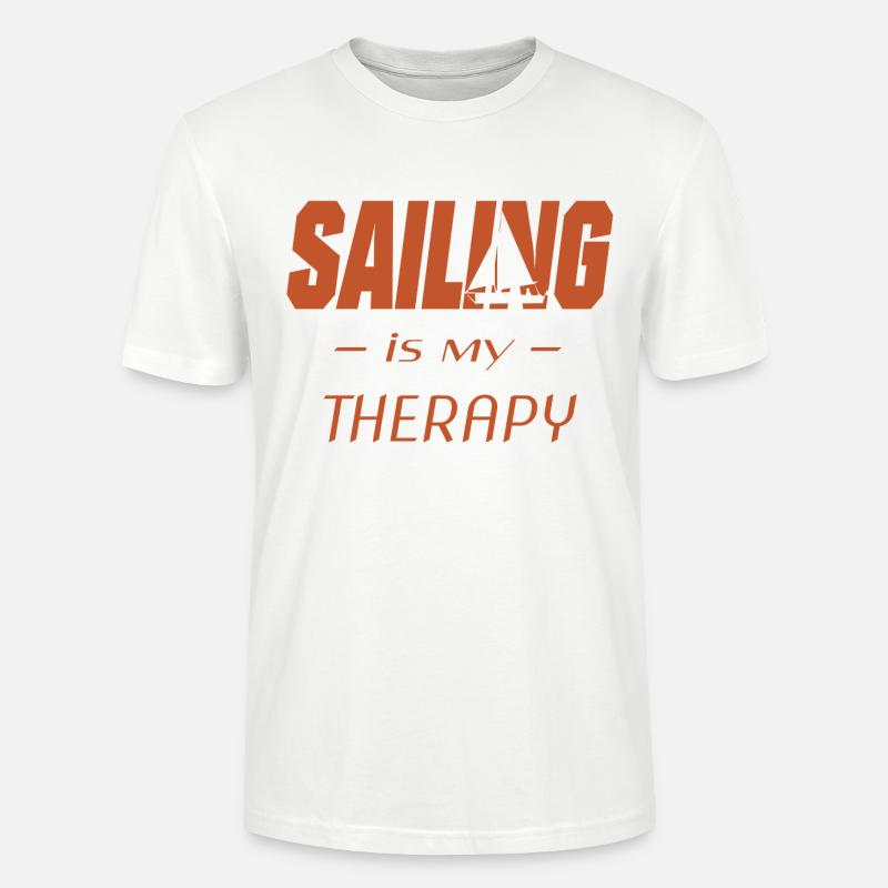 sailing is my therapy - Stanley/Stella Unisex Bio-T-Shirt CRAFTER - Weiß