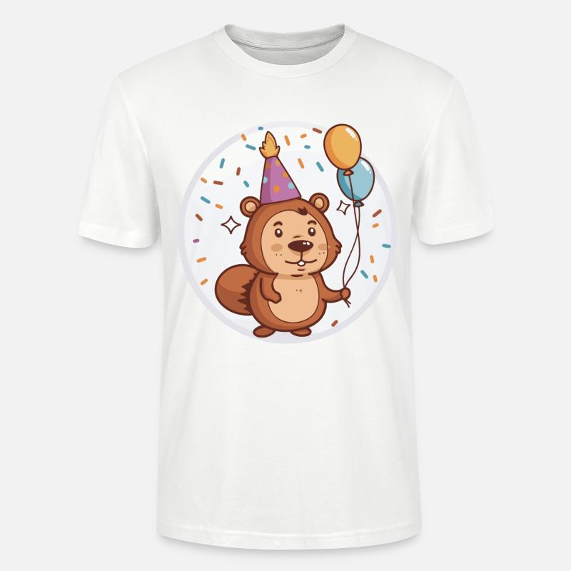 Bébé d’anniversaire de castor - T-shirt bio CRAFTER Stanley Stella Unisexe - blanc