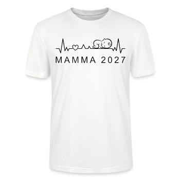 Futura Mamma 2027 Battito Cardiaco Gravidanza - Stanley/Stella Unisex Bio-T-Shirt CRAFTER - Weiß - Vorne - Alina (178cm) & Michal (187cm)