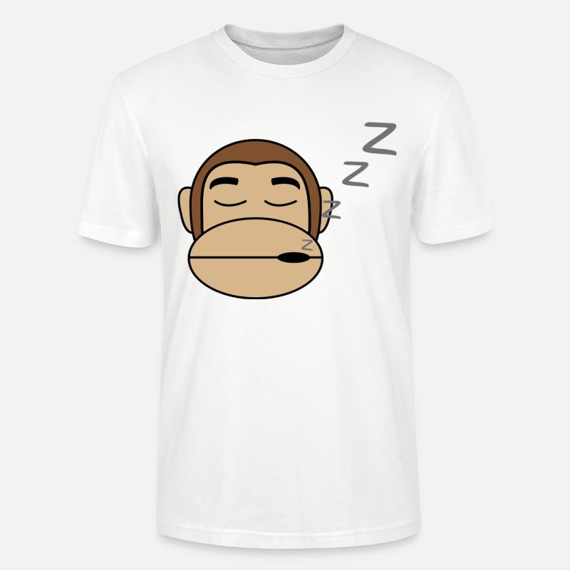 Affe Schläft Geschenk Idee - Stanley/Stella Unisex Bio-T-Shirt CRAFTER - Weiß