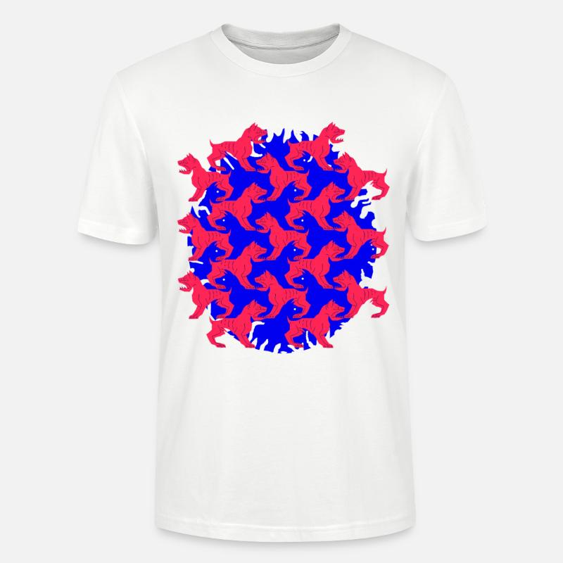 blue and red Dog - Stanley/Stella Unisex Bio-T-Shirt CRAFTER - Weiß