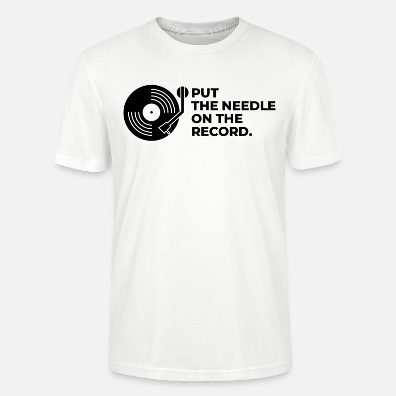 Design DJ rétro vinyle - T-shirt bio CRAFTER Stanley Stella Unisexe - blanc