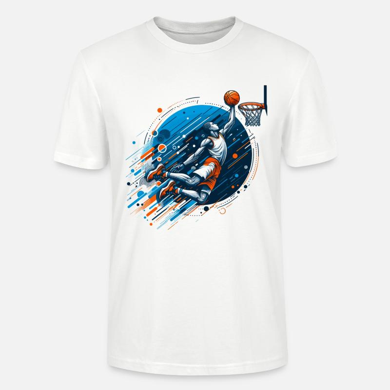 Basketball Dunking Geschenk - Stanley/Stella Unisex Bio-T-Shirt CRAFTER - Weiß