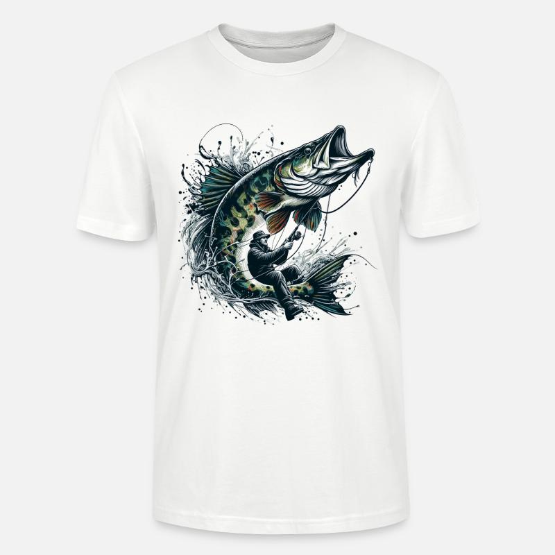 Cadeau de pêche Pike - T-shirt bio CRAFTER Stanley Stella Unisexe - blanc
