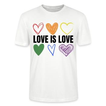 PRIDE Love is love black - Stanley/Stella Unisex Bio-T-Shirt CRAFTER - Weiß - Vorne - Alina (178cm) & Michal (187cm)