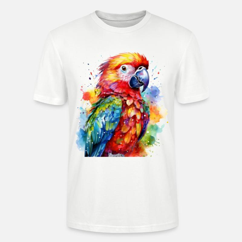 Farbenfroher Papagei - Stanley/Stella Unisex Bio-T-Shirt CRAFTER - Weiß
