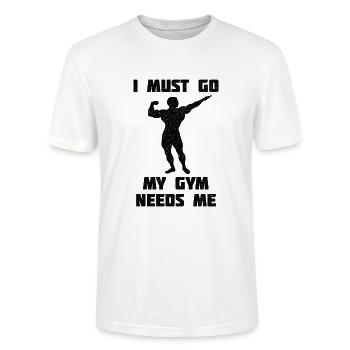 Funny gym shirt - Stanley/Stella CRAFTER Unisex Organic T-Shirt - white - Front - Alina (178cm) & Michal (187cm)