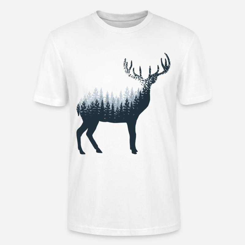 Deer abstract - - Stanley/Stella CRAFTER Unisex Organic T-Shirt - white