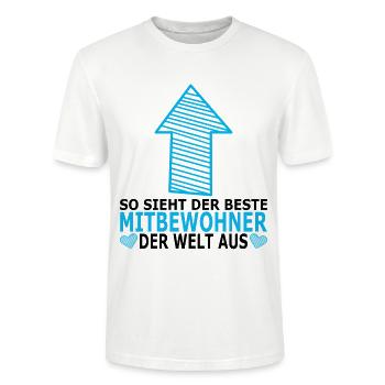 Mitbewohner für WG Abschiedsgeschenk Auszug - Stanley/Stella Unisex Bio-T-Shirt CRAFTER - Weiß - Vorne - Alina (178cm) & Michal (187cm)