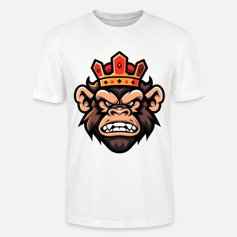 Affe Kopf Krone - Stanley/Stella Unisex Bio-T-Shirt CRAFTER - Weiß