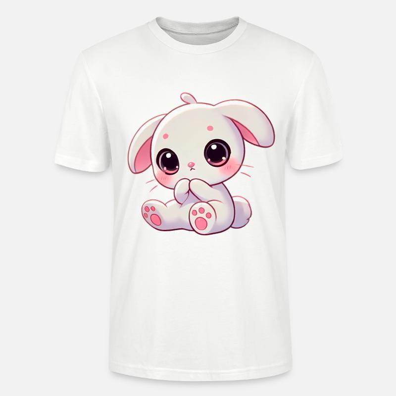 Adorable lapin grignotant graphique - T-shirt bio CRAFTER Stanley Stella Unisexe - blanc