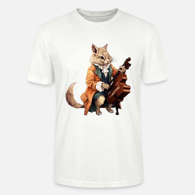 Le virtuose de l’écureuil musical - T-shirt bio CRAFTER Stanley Stella Unisexe - blanc