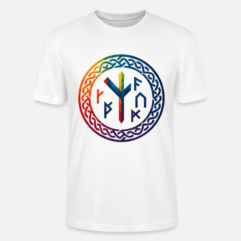 WPAP Polygon Stil - mythischer Runenring - Stanley/Stella Unisex Bio-T-Shirt CRAFTER - Weiß