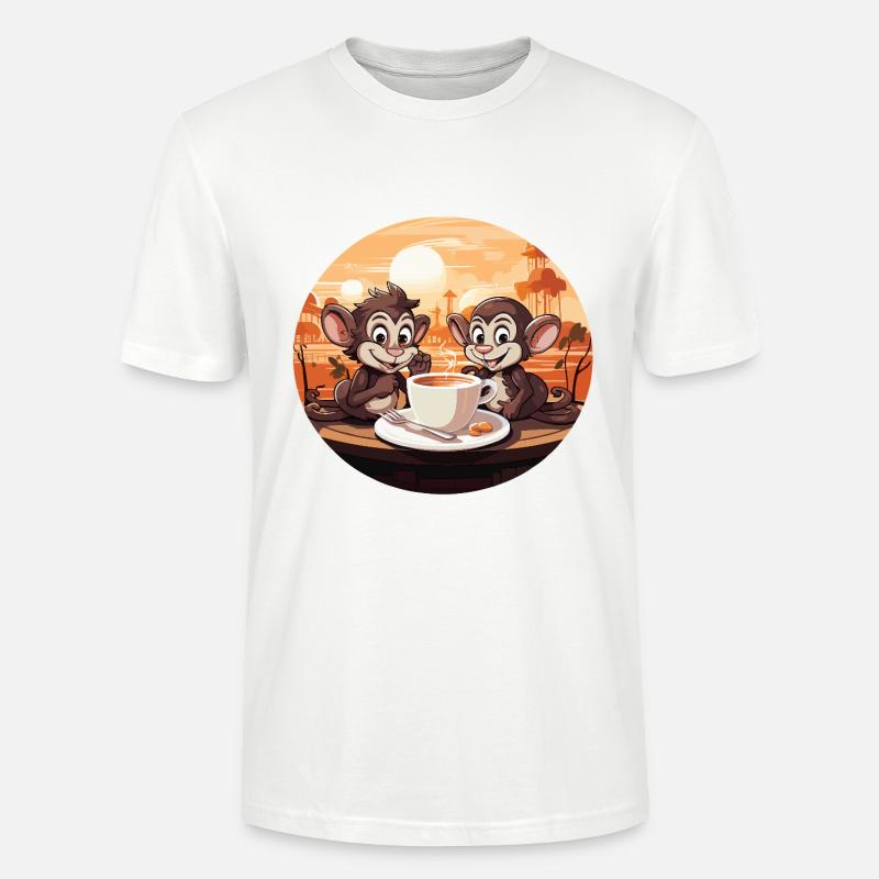 Monkey Brew Coffee Impression d’art - T-shirt bio CRAFTER Stanley Stella Unisexe - blanc