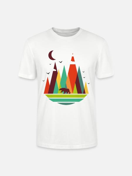 Bunte Berge Bär - Stanley/Stella Unisex Bio-T-Shirt CRAFTER - Weiß