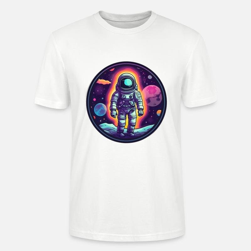 Retro Space Doodle: Astronaut Adventure - Stanley/Stella Unisex Bio-T-Shirt CRAFTER - Weiß