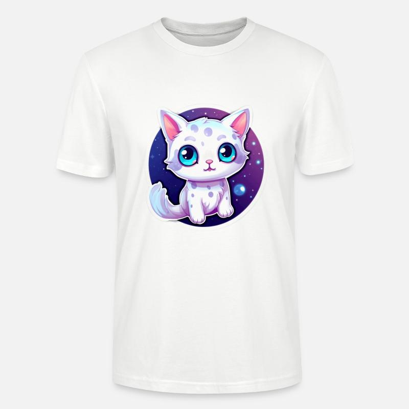 « Kitty dans l’espace! » - T-shirt bio CRAFTER Stanley Stella Unisexe - blanc
