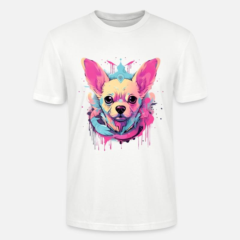 Farbenfroher Chihuahua - Stanley/Stella Unisex Bio-T-Shirt CRAFTER - Weiß