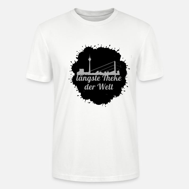 Düsseldorf, skyline, le plus long bar du monde - T-shirt bio CRAFTER Stanley Stella Unisexe - blanc