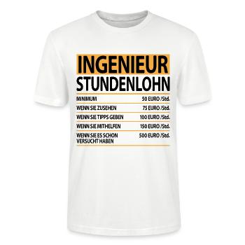 Ingenieur Witzige Lustige Sprüche Stundenlohn - Stanley/Stella Unisex Bio-T-Shirt CRAFTER - Weiß - Vorne - Alina (178cm) & Michal (187cm)