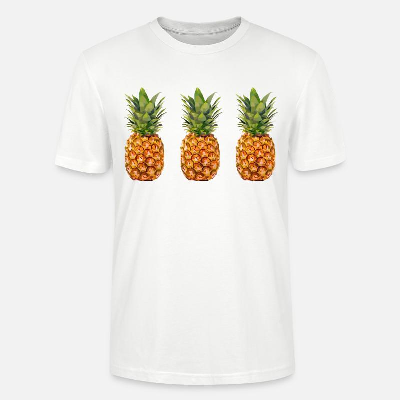 three pineapples - Stanley/Stella CRAFTER Unisex Organic T-Shirt - white
