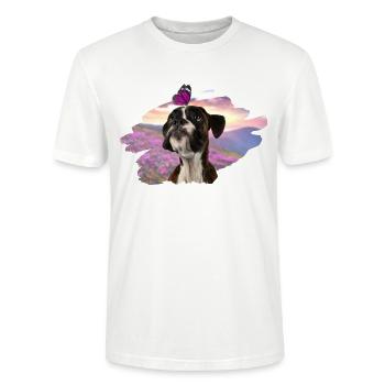 Boxer papillon printemps - T-shirt bio CRAFTER Stanley Stella Unisexe - blanc - Devant - Alina (178cm) & Michal (187cm)