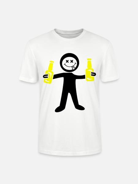 Beer stick figure - Stanley/Stella CRAFTER Unisex Organic T-Shirt - white