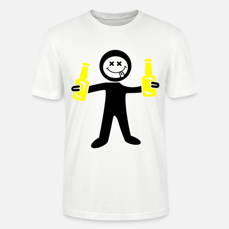 Bier Strichmännchen - Stanley/Stella Unisex Bio-T-Shirt CRAFTER - Weiß