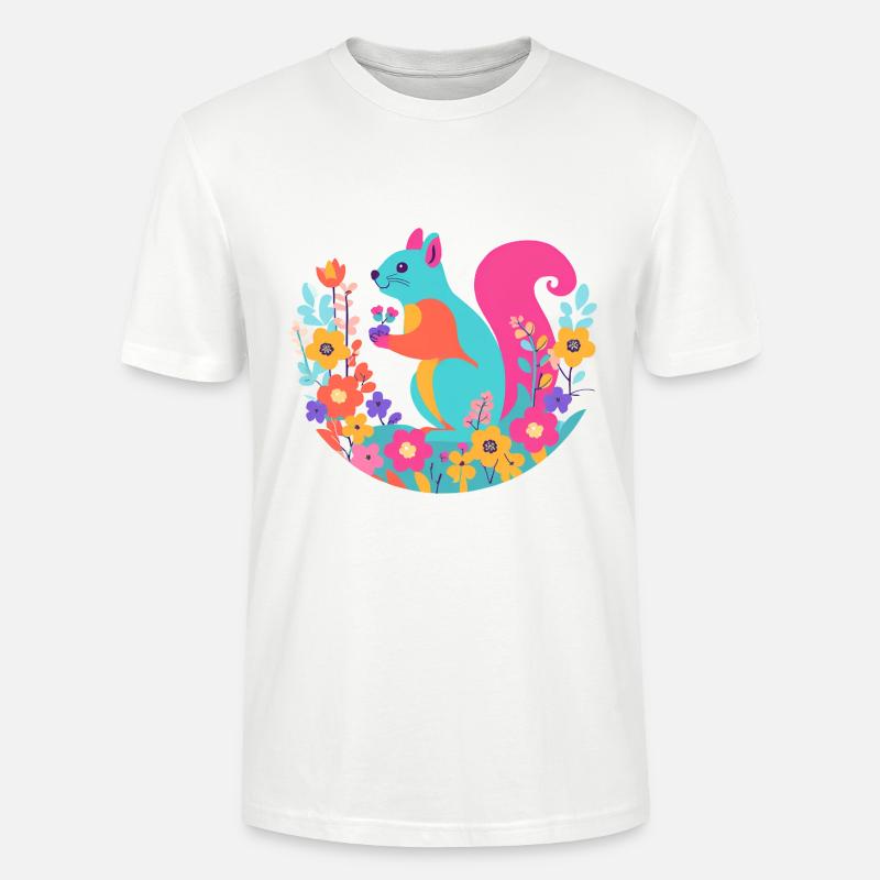Mehrfarbiges Eichhörnchen - Stanley/Stella Unisex Bio-T-Shirt CRAFTER - Weiß