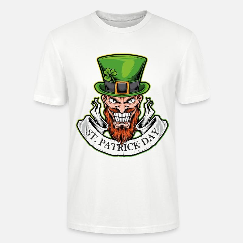 Lächeln am St. Patrick Day - Stanley/Stella Unisex Bio-T-Shirt CRAFTER - Weiß