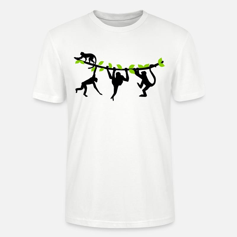 Affen beim Klettern - 2farbig - Stanley/Stella Unisex Bio-T-Shirt CRAFTER - Weiß