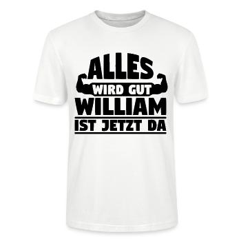 Alles wird gut William ist jetzt da - Stanley/Stella Unisex Bio-T-Shirt CRAFTER - Weiß - Vorne - Alina (178cm) & Michal (187cm)