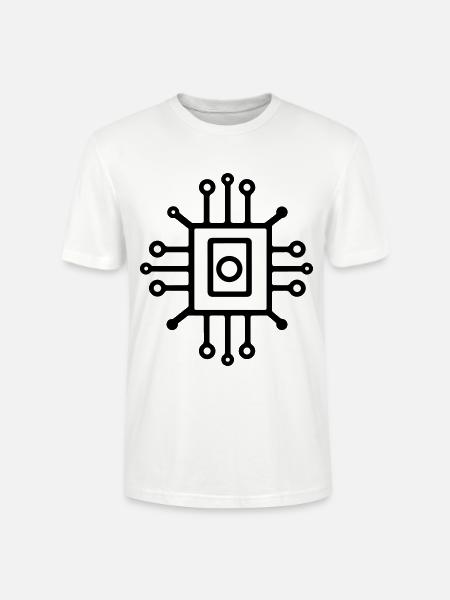 Digital Computer Chip Icon - Stanley/Stella CRAFTER Unisex Organic T-Shirt - white