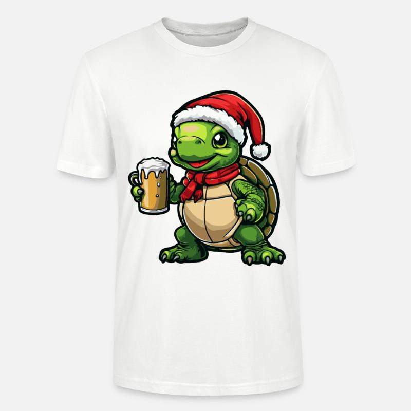 Bière de Noël Turtle - T-shirt bio CRAFTER Stanley Stella Unisexe - blanc