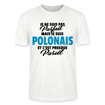 Pas parfait mais Polonais - T-shirt bio CRAFTER Stanley Stella Unisexe - blanc - Devant - Alina (178cm) & Michal (187cm)