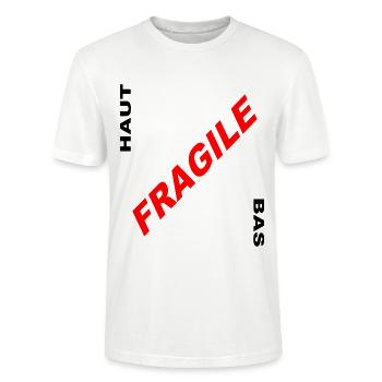 FRAGILE - Stanley/Stella CRAFTER Unisex Organic T-Shirt - white - Front - Alina (178cm) & Michal (187cm)