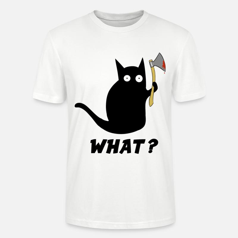 Katzenhumor mit Axt-Geschenkidee - Stanley/Stella Unisex Bio-T-Shirt CRAFTER - Weiß