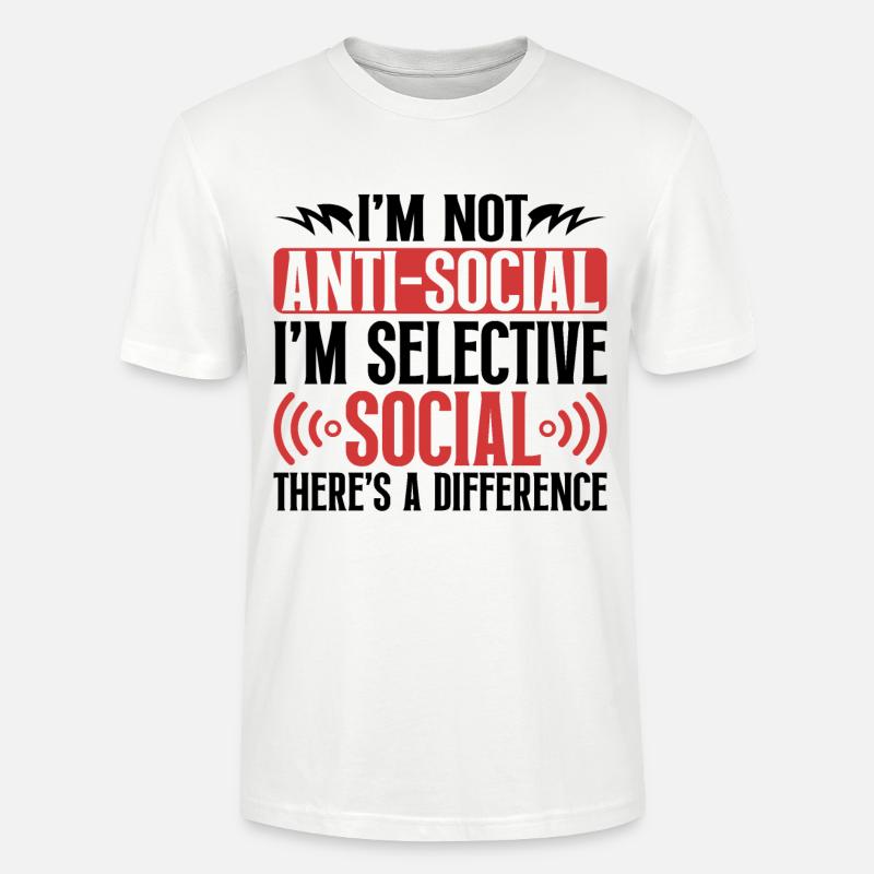 Introvertiert Schüchtern Antisozial - Stanley/Stella Unisex Bio-T-Shirt CRAFTER - Weiß