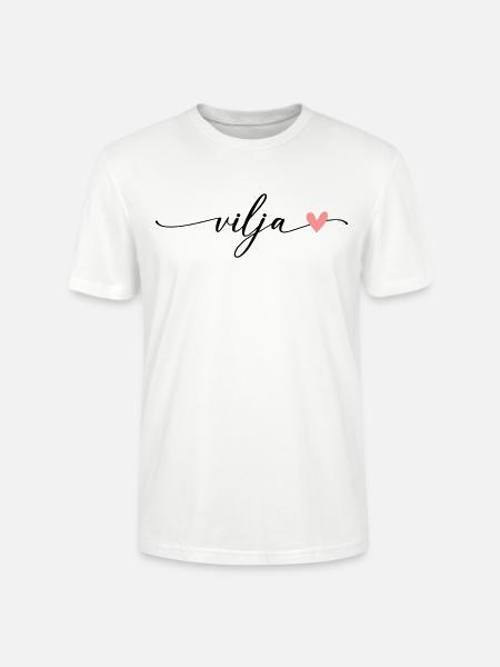 Vilja Name Calligraphy Font - Stanley/Stella CRAFTER Unisex Organic T-Shirt - white