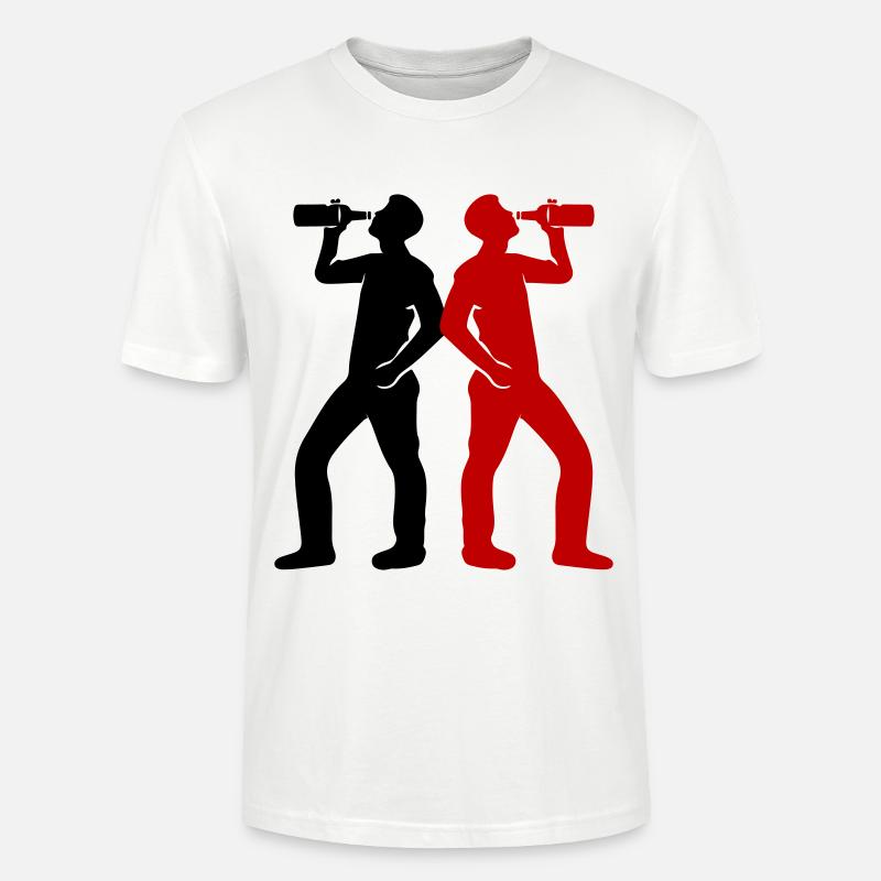 Trinker Bier Silhouette - Stanley/Stella Unisex Bio-T-Shirt CRAFTER - Weiß