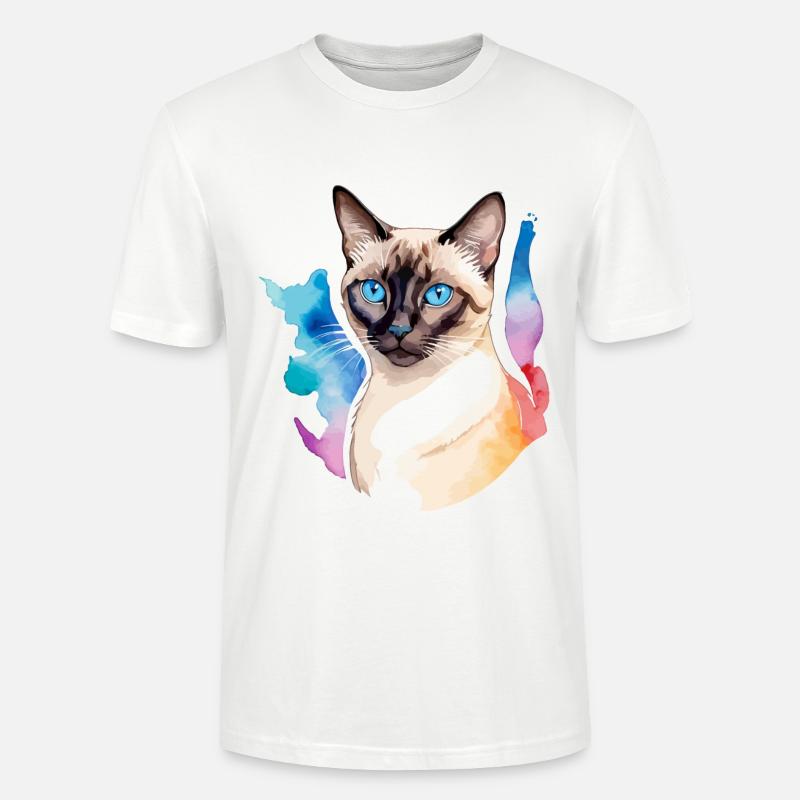 Siamkatze Wasserfarben - Stanley/Stella Unisex Bio-T-Shirt CRAFTER - Weiß