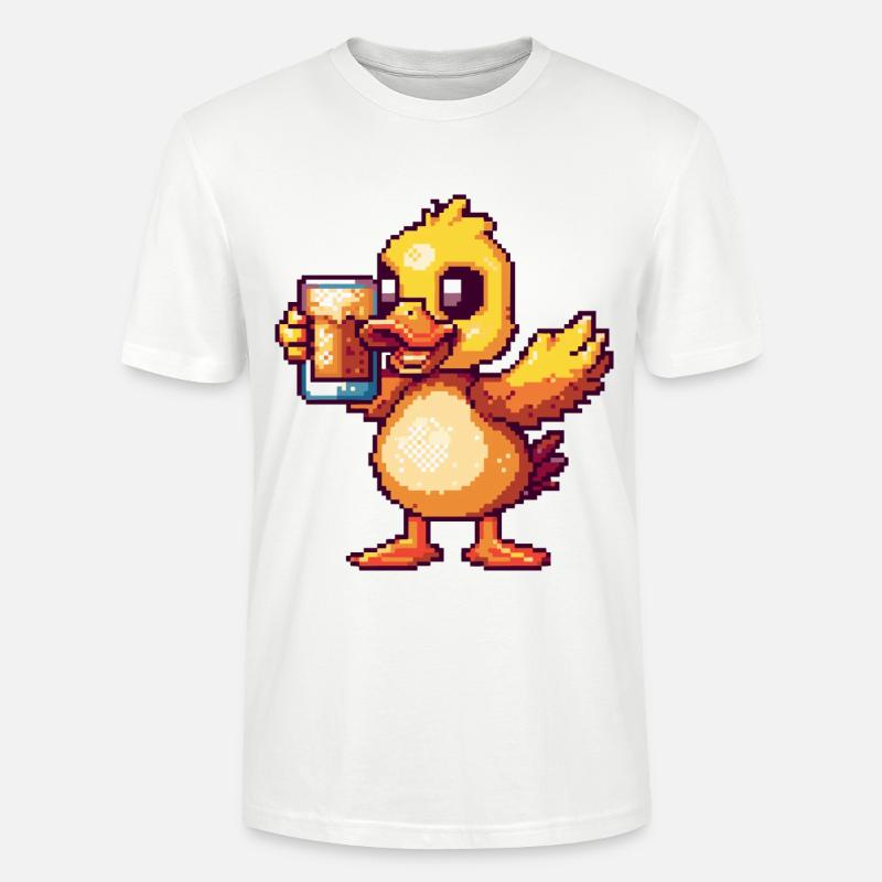 Bière de canard Pixel - T-shirt bio CRAFTER Stanley Stella Unisexe - blanc
