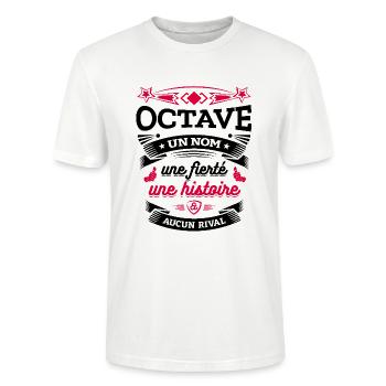 OCTAVE UN NOM UNE FIERTÉ AUCUN RIVAL - T-shirt bio CRAFTER Stanley Stella Unisexe - blanc - Devant - Alina (178cm) & Michal (187cm)